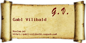 Gabl Vilibald névjegykártya